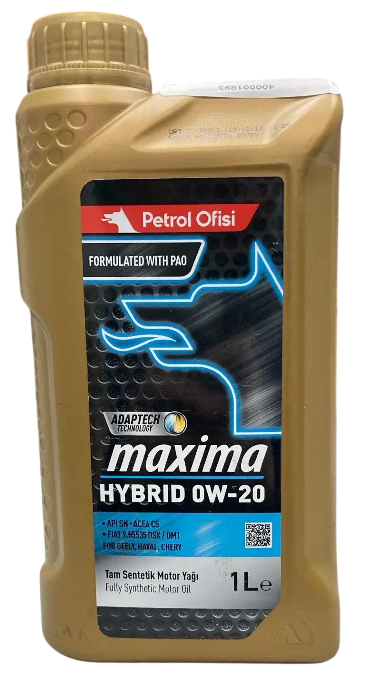 Petrol Ofisi MAXIMA HYBRID 0W20 1L Моторное масло  API SN/CF, ACEA C5,