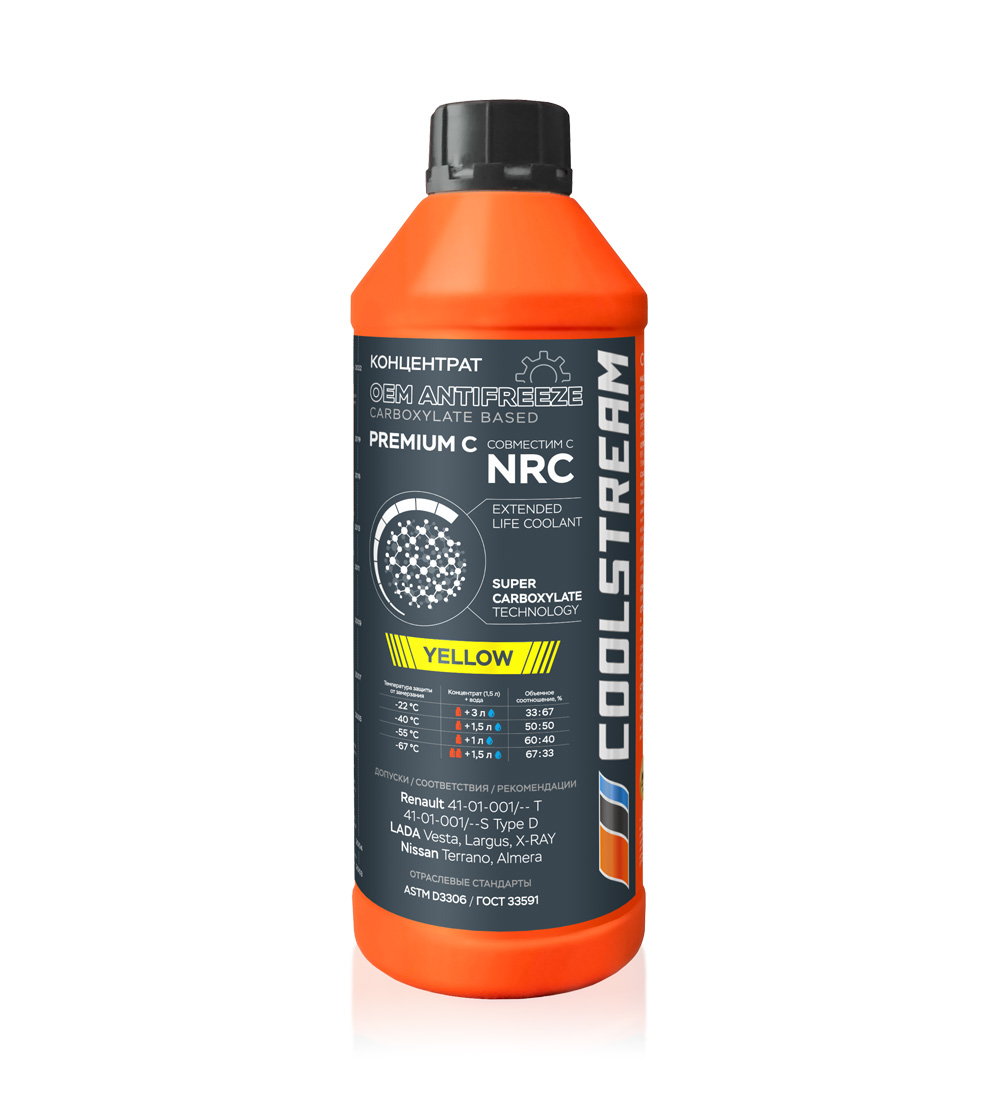 CoolStream Premium C (NRC) ,1,7 кг концентрат охлаждающей жидкости (желтый)