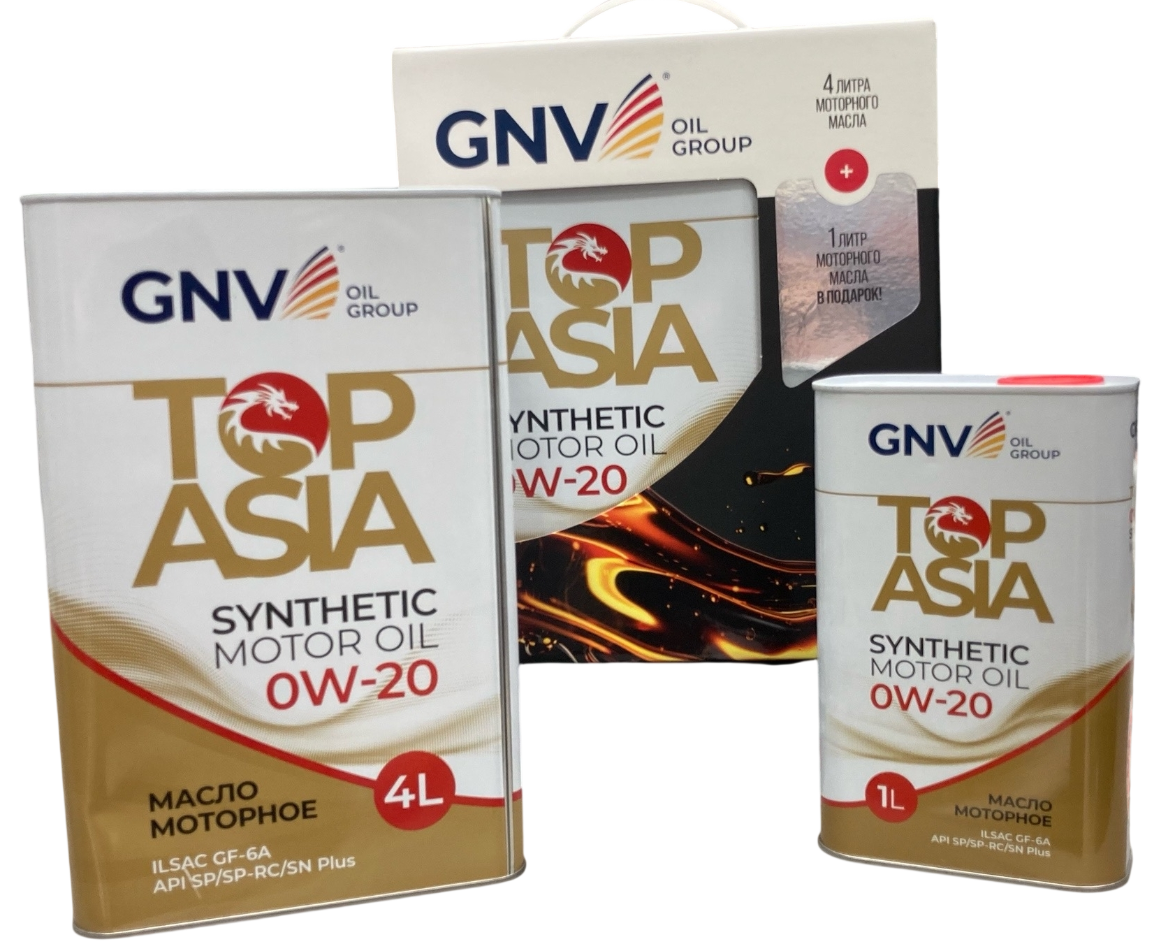 GNV Top Asia 0w20  BOX  4л + 1л  моторное масло SP-RC/GF-6A