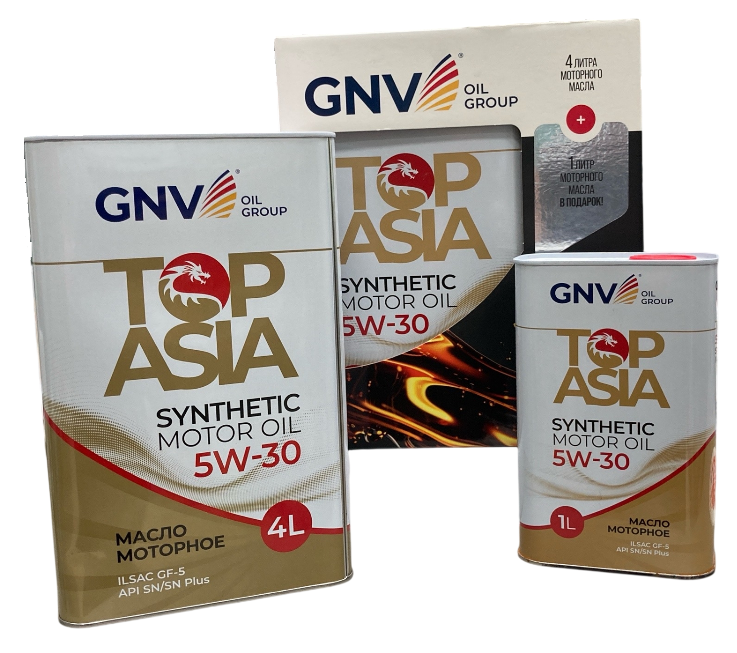 GNV Top Asia 5w30  BOX  4л + 1л  моторное масло /FGC/SP-RC/GF-6A