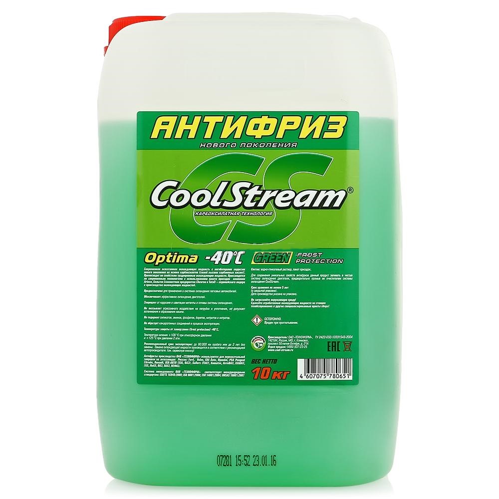 CoolStream  Optima Green, 10 кг охлаждающая жидкость (зеленый)