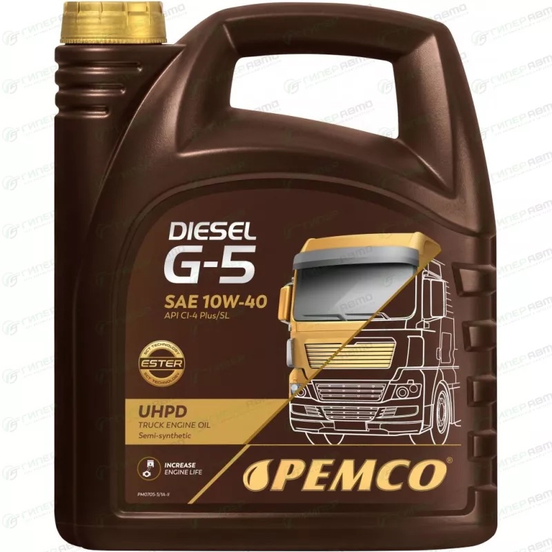 Масло моторное Pemco DIESEL G-5 10W-40  UHPD  5л  / Poly