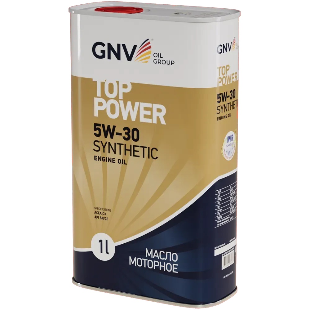 GNV Top Power 5W-30 Synthetic VW 504.00/507.00 (мет.канистра 1 л.) моторное масло